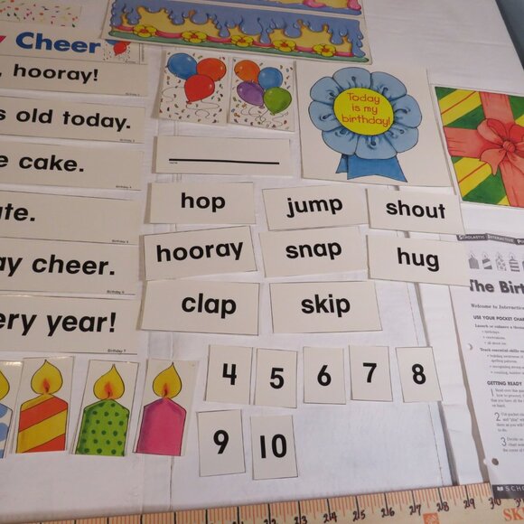 Birthday POCKET CHART complete set LAMINATED Scholastic - Picture 8 of 13